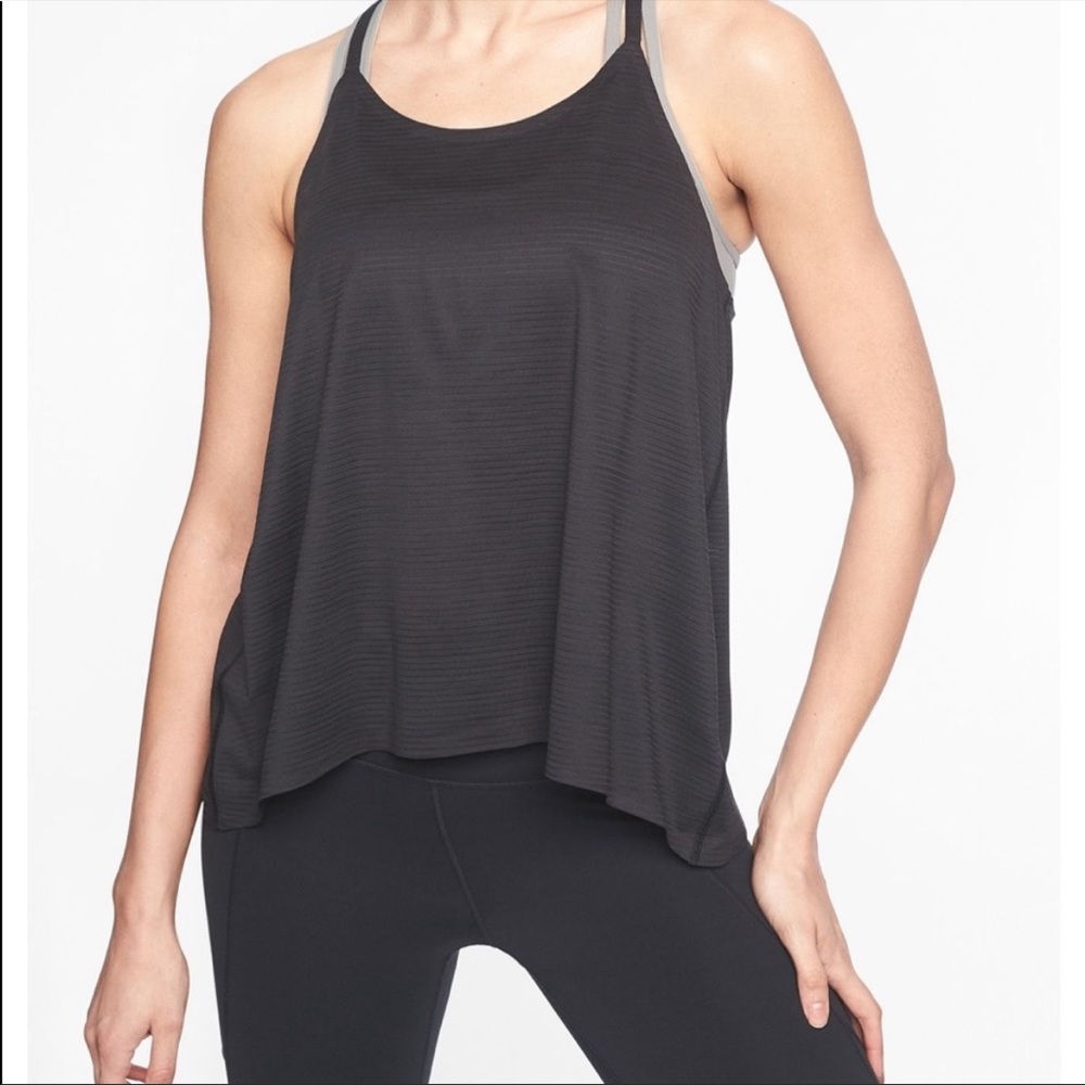 Athleta Chi Shadow Stripe Strappy Tank